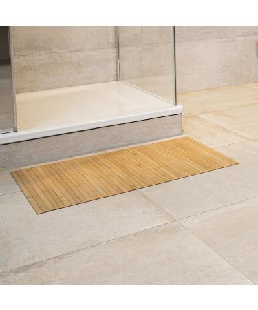 Buy DE-COmmerce Bamboo Bath Mat Set of 3 - Non-Slip Wooden Rug for Bathroom in Nature Color - Buy Online on SooperMarket.com