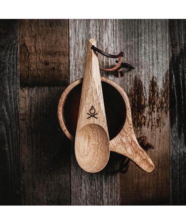 Berleben Dursten Kanu Spoon - Handcrafted Wooden Camping Utensil with Carabiner & Lanyard - Natural Hardwood Nordic Design - Lightweight & Durable - Buy Online on SooperMarket.com