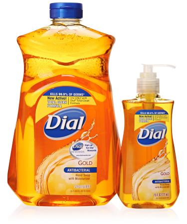 Dial Gold Antibacterial Liquid Soap with Moisturizer  7.5 Oz Pump Bottle + 52 Oz Refill