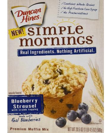 Duncan Hines Simple Mornings Muffin Mix - Blueberry Streusel - 20.5 oz - 2 Pack