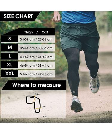 Vital Salveo Compression Full Leg Sleeve X-Large - 2 Pack, Thigh Calf Knee Support for Basketball, Black - Buy Online on SooperMarket.com