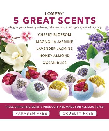 Fathers Day Gift: 10 Oversized Bath Bombs with Shea & Coco Butter, Dry Flower Petals, Multiple Fragrances - Rich Spa Bath Set in Cute Tub - Perfect Birthday Gift for Women and Men - Buy Online on SooperMarket.com