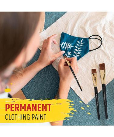 Jacquard Fabric Paint Set - 8 Colors, 2.25oz Bottles, Permanent All-Surface Paint with Brushes - Buy Online on SooperMarket.com