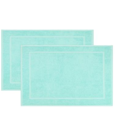 Zollner 2 Set Bath templates in 50x70 cm - Supernate and soft swimmats in MINT - pleasant massage effect - washable up to 60 C - Suitable for underfloor heating - cotton - hotel quality 2x bathroom mats