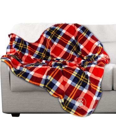 Petmaker Waterproof Pet Blanket 50x60 - Reversible Plaid Throw for Couch, Car, Bed - Large Red Dog and Cat Blanket - Buy Online on SooperMarket.com