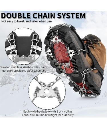 Miracol 23/24-Spikes Stainless Steel Ice Cleats for Men and Women - Anti-Slip Traction Grips for Snow Shoe, Ski, Fishing, Climbing - Black X-Large - Buy Online on SooperMarket.com