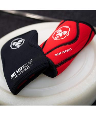 Beast Gear Sleeves - Premium 5mm Neoprene Compression Knee Bandages for Weightlifting CrossFit & Run - XL Support & Protection - Buy Online on SooperMarket.com