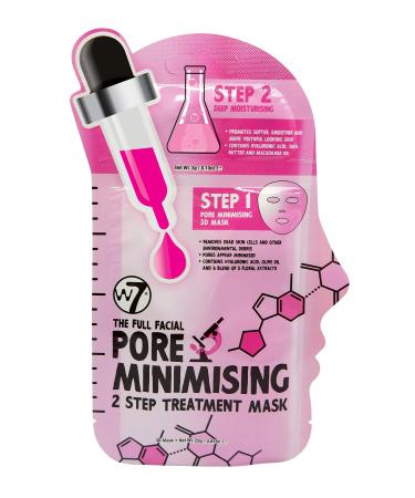 W7 The Full Facial Pore Minimising 2 Step Treatment Sheet Face Mask Moisturiser
