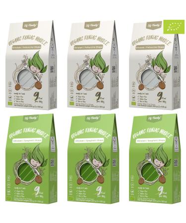 Elf-Family Bio Konjak noodles Ultra Low Carb Shirataki vegan gluten-free-270g x6er box (12 pack) instant without carbohydrates/keto/low-calorie/fat-free/sugar-free-Spaghetti & fatuccin
