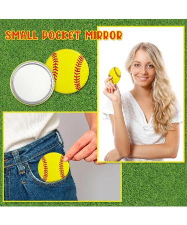 Softball Compact Mirror Set - 18 Pcs Makeup Mini Mirrors for Girls | Sport Party Supplies & Gifts | Portable Pocket Mirror for Women - 2.76 Inch - Buy Online on SooperMarket.com