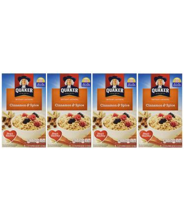 Quaker Instant Oatmeal Cinnamon & Spice, 10-Count Boxes (Pack of 4) Cinnamon & Spice 1.51 Ounce (Pack of 40)