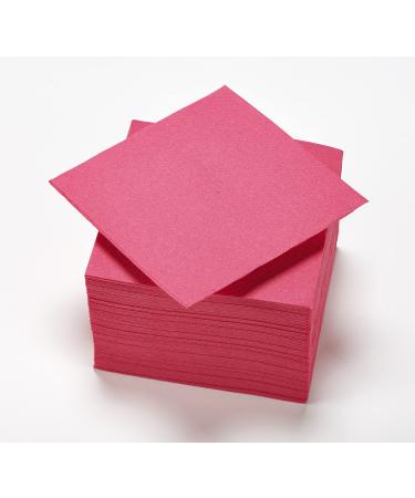 Le Nappage - paper napkiert Tex Touch - Color Pink - FSC -certified napkins - recyclable and biodegradable - pack with 50 pink napkins size 24 x 24 cm foxie 25cm x 24cm