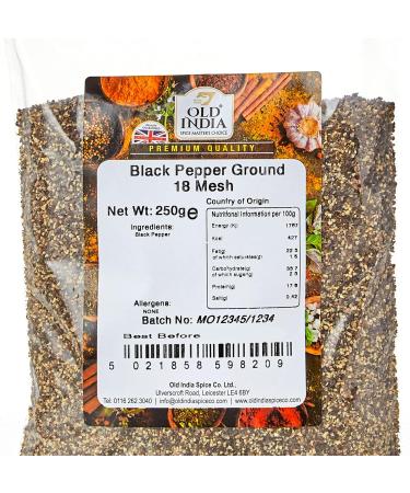 Old India Black Pepper Ground 18 Mesh 250g - Premium Quality Spice - Buy Online on SooperMarket.com