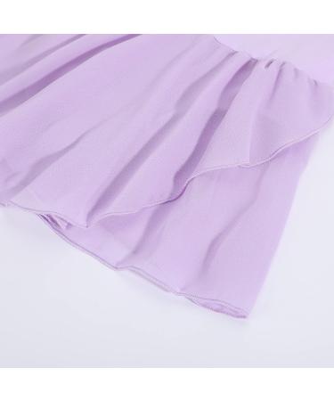 Vivifayee Girls Ballet Leotard Tutu Dress with Chiffon Bow Skirt 4-5T X-purple - Buy Online on SooperMarket.com