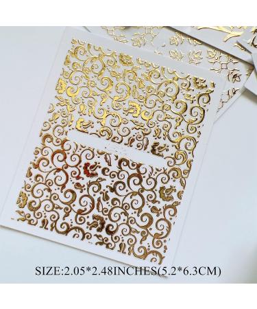 NAIL ANGEL 26 Gold Color Luxury Nail Art Sticker Sheets - Variety of Shapes & Designs - Easy Adhesive Application - Nail Art Deco - Buy Online on SooperMarket.com