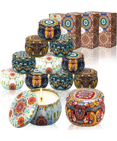 Vetour 8PCs Soy Wax Fragrance Candles - Aromatherapy Orange Lemon Vanilla Rose - 30 Hour Burn Time - Perfect Gift for Women Girls Parties & Birthdays - Retro Bohemian Style - Buy Online on SooperMarket.com