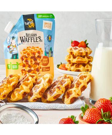 Belgian Waffle Mix with Sugar Pearls - 16oz Pack | Resealable & 100% Recyclable - Buy Online on SooperMarket.com