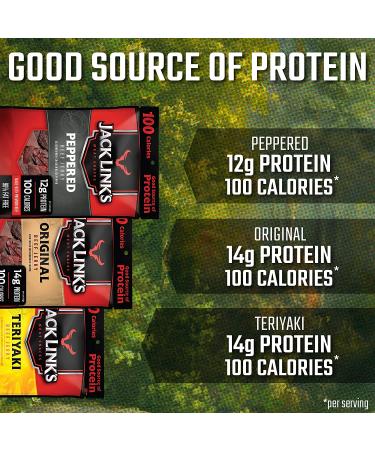 Jack Link's Beef Jerky Variety Pack - Original  Teriyaki & Peppered - 15 Bags  High Protein  96% Fat Free - Buy Online on SooperMarket.com