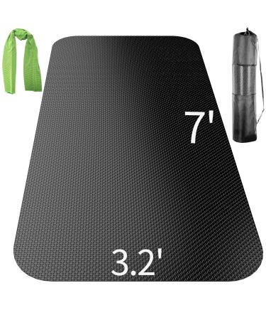 Large Exercise Mat 7'x3.2' ,Exercise Equipment Mat,Treadmill Mat, Exercise Bike Mat, Workout Mats for Home Gym Mats Gym Flooring Rubber Workout Mat Fitness Mat Large Yoga Mat Cardio Mat for Weightlifting, Jump Rope, Non-slipping 3.2-Feet x 7-Feet