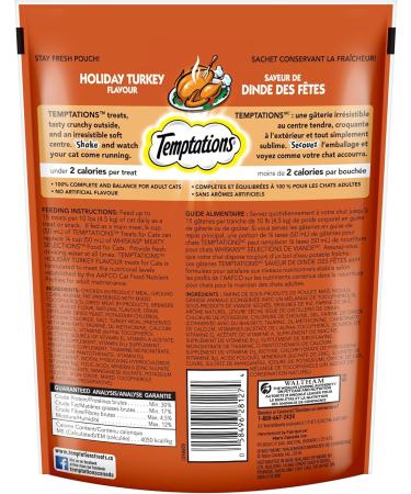 TEMPTATIONS Adult Cat Treats Tantalizing Turkey Flavour 180g (10 Pack) 180 g (Pack of 10) Turkey - Buy Online on SooperMarket.com