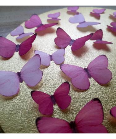 Pre-Cut Beautiful Gradient Pink Mixed Size Butterflies A Edible Wafer Paper Cupcake Toppers Cake Decorations Birthday Party (20) - Buy Online on SooperMarket.com