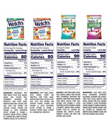 Welch's Fruit Snacks Combo Variety Pack - Juicefuls Berry Blast & Island Splash, Gushers, Island Fruits & Fruit Punch - Pack of 52 Individual Single Serve Bags - 0.9 and 1 oz Sizes - Buy Online on SooperMarket.com