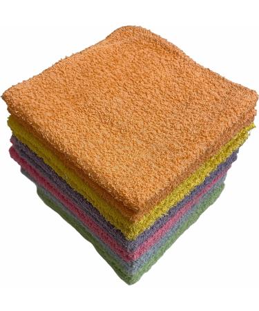 Petal Cliff 12 Pack 100% Cotton Wash Cloth Set - Extra Soft & Absorbent - 12x12 Size - Machine Washable - Assorted Colors - Buy Online on SooperMarket.com