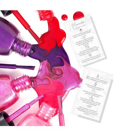 Manicure Aftercare Instruction Cards | 50pk | Business Card Size Nail Salon Handout for Nail Care after Manicure or Pedicure matches loyalty Marble and Mauve Design How to protect your manicure cards - Buy Online on SooperMarket.com