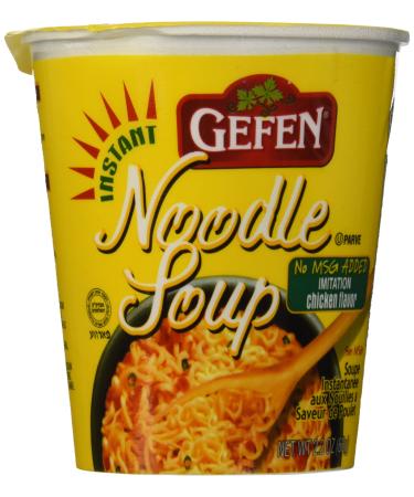 Gefen Instant Noodle Soup Cup 2.3oz (12 pack) (No MSG, Chicken Soup Flavor)