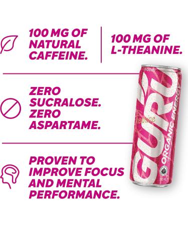 GURU Organic Energy Drink | Variety Pack 355ml | Feel Great and Stay Focused Longer with Plant-Based Energy Natural & Organic Ingredients Low Calories and Great Taste | (Pack of 24)  - Buy Online on SooperMarket.com