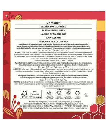 Burt's Bees Christmas Lip Care Set - Passionfruit Balm, Overnight Treatment & Hydrating Oil - Buy Online on SooperMarket.com