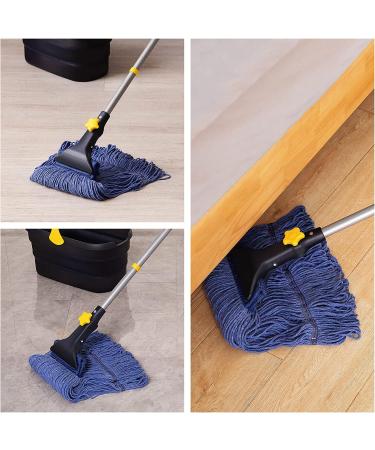 Yocada Heavy Duty Cotton Wet Mop - Commercial Grade, Industrial Strength with Telescopic Iron Pole - 55.1 Inches - Buy Online on SooperMarket.com