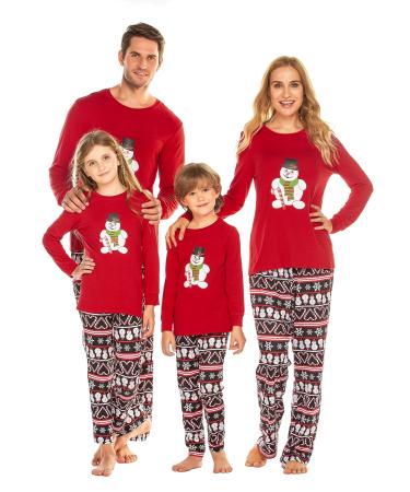Ekouaer Christmas Matching Family Pajamas Sets Sleepwear Nightwear for Mens Womens Adults Kids Dad S Red 2