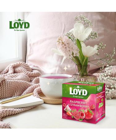Mokate Loyd Raspberry & Strawberry Pyramid 20 Teabags 40 g - Buy Online on SooperMarket.com