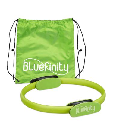 Bluefinity Pilates ring with exercises double handle padded resistance ring yoga fiberglass fitness ring 37cm green 1 piece