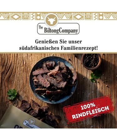 Biltong Slices 250g - Naturally Piquant High Protein Beef Biltong | Keto-Friendly Dried Meat Snack from The Biltong Company - Buy Online on SooperMarket.com