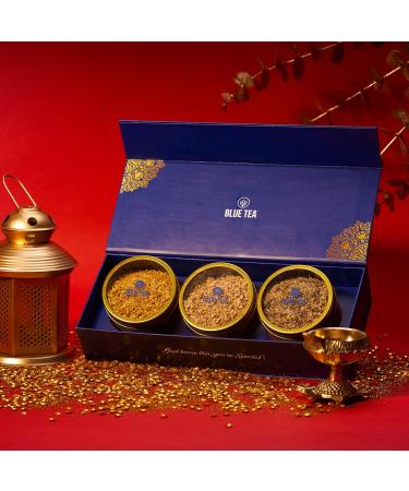 BLUE TEA - Assorted Tea Gift Set- 3 Ginger Tea Flavors | ELEGANT TEA GIFT - MOM GIFTS | Flower Based - Caffeine Free - Gluten Free | Mothers Day Gift For Mom From Daughter and Son | Gift for Her Herbal Tea Gift 2.64 Oz (Pack of 1) - Buy Online on SooperMarket.com