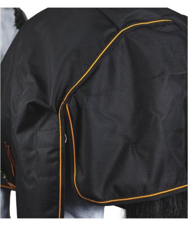 Marengos by Bucas 1200D Winter Blanket | Breathable Waterproof Turnout | Black/Orange | Size 135cm (100g/m Filling) - Buy Online on SooperMarket.com