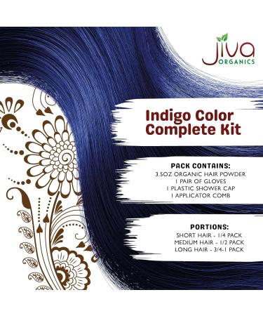 Jiva Organic Indigo Powder for Hair Color - 100% Pure Vegan & Kosher - Chemical-Free Herbal Hair Dye (3.5 Oz - Buy Online on SooperMarket.com