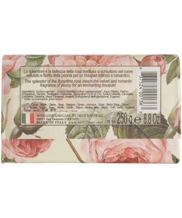 Nesti Dante Romantica Exhilarating Natural Soap - Florentine Rose & Peony 250g - Buy Online on SooperMarket.com