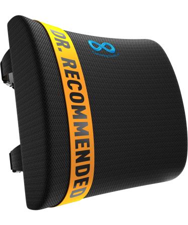Everlasting Comfort Lumbar Support Pillow for Office Chair Memory Foam Back Cushion for Chair & Car - Black