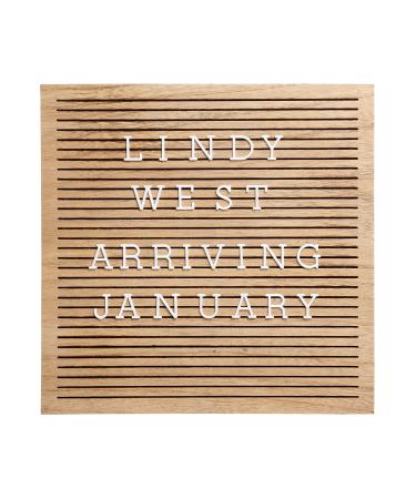 Pearhead Classic Wooden Letterboard for Home Dcor, Baby Announcement or Pregnancy Announcement, Baby Keepsake Photo Sharing Prop, Milestone Moments Letterboard Natural Wood Letterboard