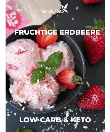 Simply Keto Low-Carb Strawberry Ice Cream | Sugar-Free Gluten-Free 2.6g Net Carbs | 10 Portions (100g) - Buy Online on SooperMarket.com