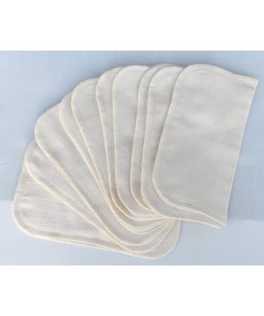 2 Ply Organic Flannel Washable Baby Wipes 8 x 8 Inches Set of 10 Matching Organic Cotton Thread