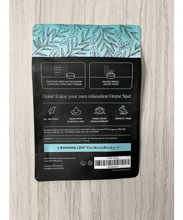 Miracle Made Aromatherapy Shower Steamers - Eucalyptus & Mint (15 Tablets) | Natural Essential Oil Shower Bombs for Nasal Congestion Relief and Relaxation - Buy Online on SooperMarket.com