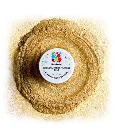 Blacksherbet Gold Edible Glitter for Drinks 5 Grams | KOSHER Certified | Drink Glitter and Dust for Cakes, Strawberries, Cupcakes, Chocolate & Cake Pops
