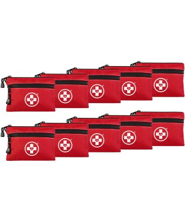 Swiss Safe Survival First Aid Kit Pocket Sized Poich Lightweight & Compact with Dual Zippers 64 Piece x 10 Pack