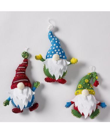 Bucilla Gnomes Felt Applique Christmas Ornaments - Set of 6 | Festive Holiday Decor - Buy Online on SooperMarket.com