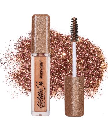 Glitter Mascara Waterproof Gold Mascara for Eyelashes Luxsea Diamond Shinny Colored Mascara Colorful Lashes Smudge-Proof Sparkling Colorful Eyes Makeup Tool for Wedding Stage Music Festival