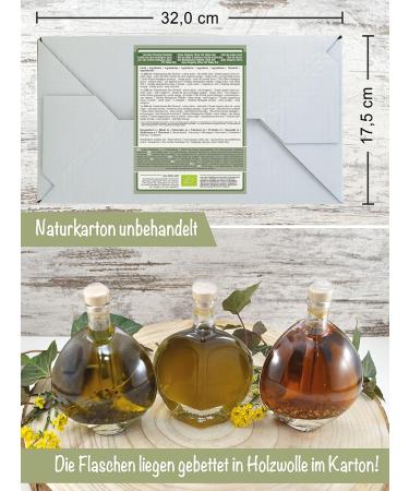 Direct & Friendly Gift Set: 3 Decorative Organic Olive Oil Bottles - Naturally Cloudy Chili & Oregano (3x200ml) - Perfect International Gift - Buy Online on SooperMarket.com